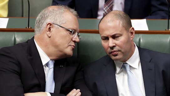 Their economic management under the microscope ... Prime Minister Scott Morrison and Treasurer Josh Frydenberg. 
