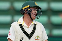 Anrich Nortje (right) celebrates taking the wicket of Marnus Labuschagne in Australia’s first dig in Gqeberha.