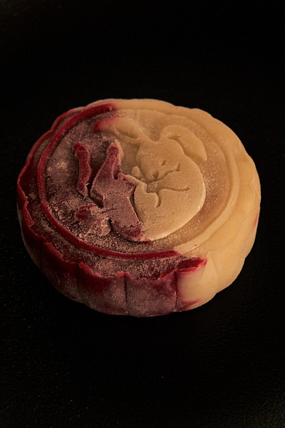 Mooncakes are filled with vanilla and red bean ice-cream.