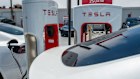 Tesla Model Y cars in California. The company remains an electric vehicle powerhouse in the US, but its market share is slipping.