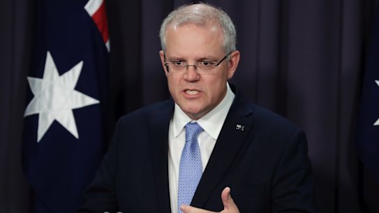 Scott Morrison at the announcement on Thursday.