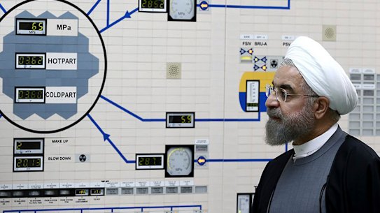 Iranian President Hassan Rouhani visits the Bushehr nuclear power plant.