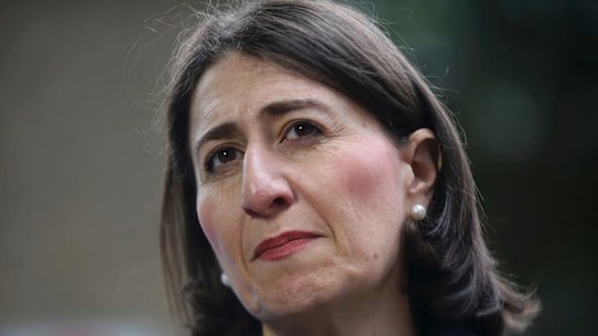 SMH NEWS: NSW Premier Gladys Berejiklian addresses the media at a press conference in Sydney's CBD. October 7, 2018. Photo: James Alcock.