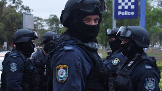 NSW Police raid a house in western Sydney suspected to have a cache of firearms. 