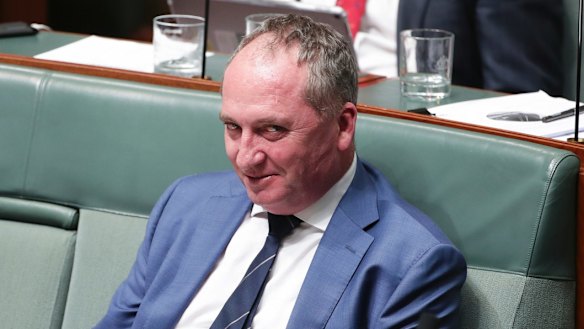 Nationals MP Barnaby Joyce during Question Time at Parliament House in Canberra on Wednesday 24 October 2018. fedpol Photo: Alex Ellinghausen
