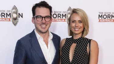 Peter Stefanovic with wife Sylvia Jeffreys in March this year. 