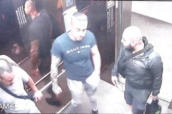 Abuzar Sultani, bottom left, Siar Munshizada and Mirwais Danishyar were captured together on CCTV on the night Pasquale Barbaro was murdered. 