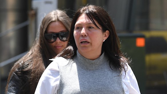 Roberta Williams (right) and  daughter Dhakota arrive at the Supreme Court in Melbourne on Friday.