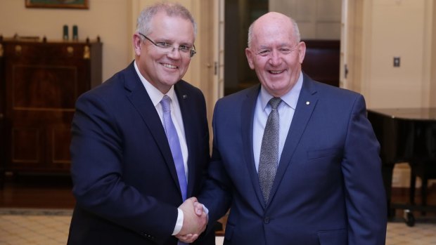 Scott Morrison is sworn-in as Prime Minister by Governor-General Sir Peter Cosgrove.
