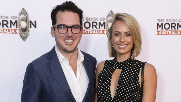 Peter Stefanovic with wife Sylvia Jeffreys in March this year. 