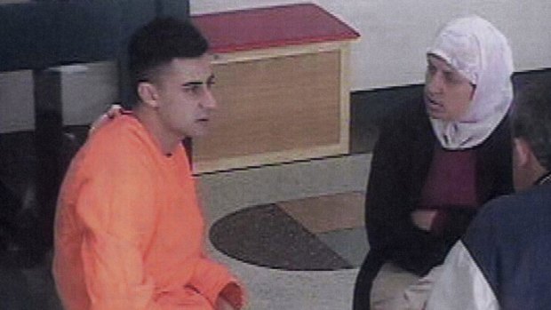 Bilal Skaf in Goulburn jail, photographed during a visit with his mother.