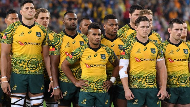The Kiwis or the Poms? Michael Cheika was coy on where the Wallabies Indigenous jersey would have its next outing. 