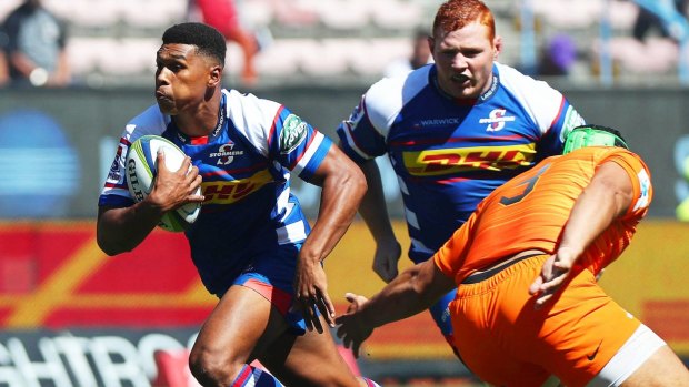 Rushed up: Damian Willemse with ball in hand for Stormers.