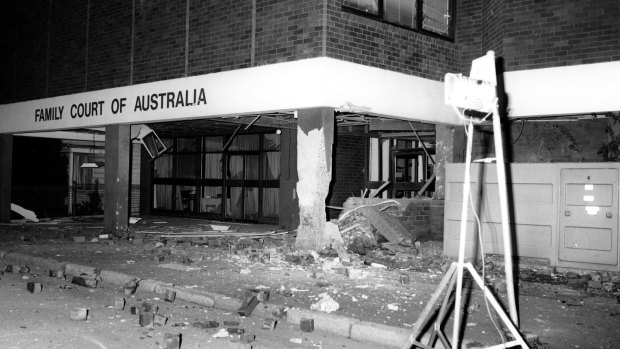 The aftermath of the Family Court bombing in Parramatta in April 1984.