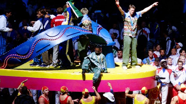 The giant thong at the closing ceremony