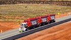AFR, MinRes’s Onslow iron ore haul road.