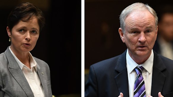 Potential defectors: Liberal MPs Tanya Davies and Kevin Conolly.