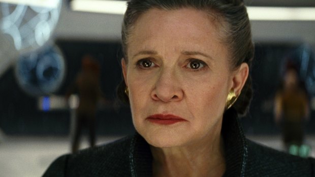 Carrie Fisher as General Leia in Star Wars: The Last Jedi.