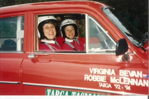 Virginia Bevan in the Targa Rally 1994.