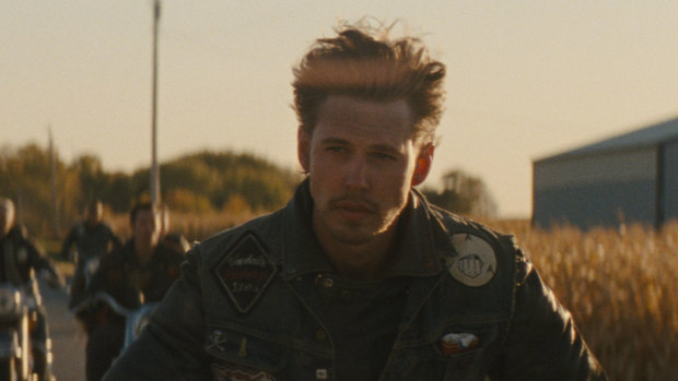 Smoking hot: Austin Butler stars as Benny in The Bikeriders, which follows 1960s motorcycle club the Vandals.