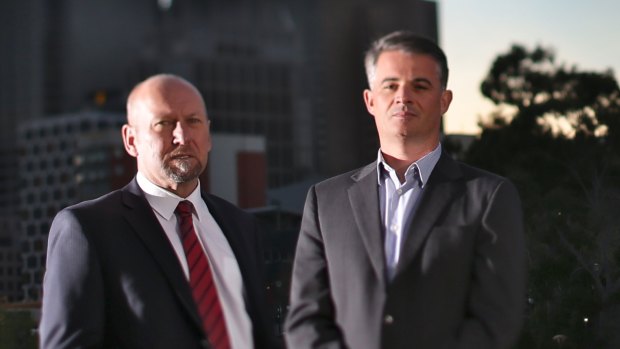 Corruption whistleblowers Brian Hood [left] and James Shelton.