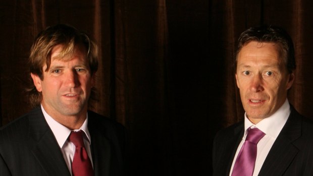 More than a decade on, Manly's Des Hasler (left) and Craig Bellamy are squaring off again as opposing coaches.
