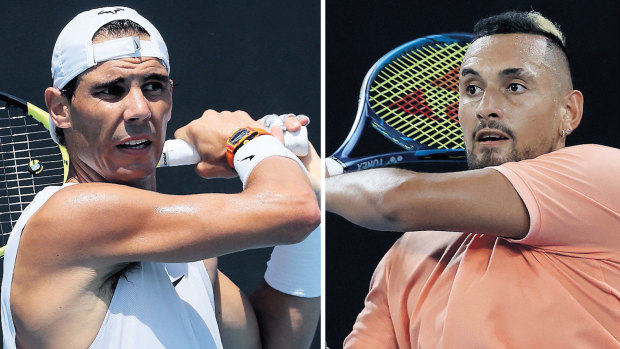 Head-to-head: Spain's Rafa Nadael will take on Australia's Nick Kyrgios in a grudge match at Melbourne Park.