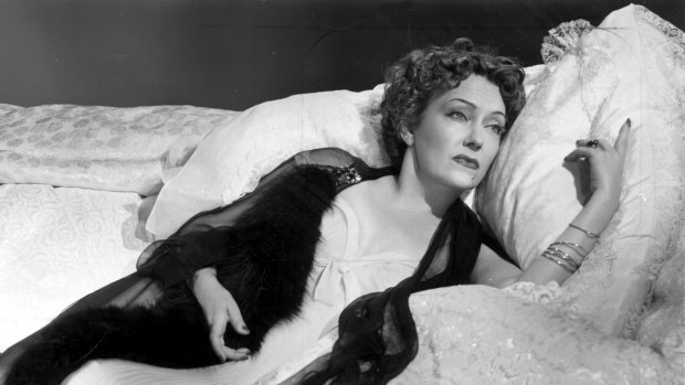 Gloria Swanson as the deluded, fading star Norma Desmond in Sunset Boulevard.