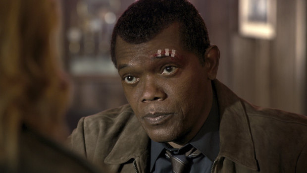 A de-aged Samuel L Jackson as Nick Fury appears throughout the film.