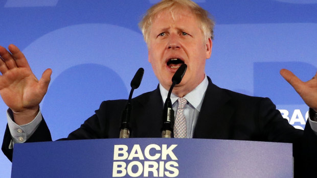 Boris Johnson speaks at the official launch of his leadership campaign.