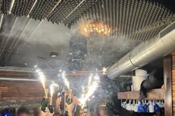 Sound insulation at the Crans-Montana bar catches alight on New Year’s Eve.
