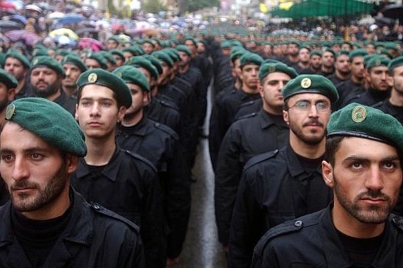 Soldiers of the Lebanese Shiite Hezbollah movement.