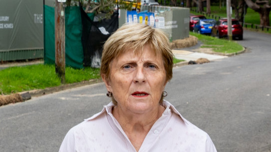 Lane Cove councillor Merri Southwood at the site of a controversial residential development in Lane Cove.