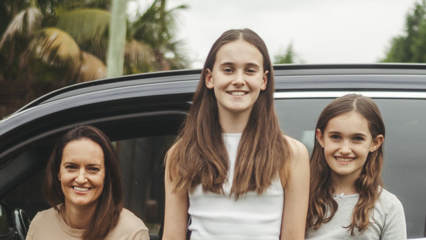 Christy Moses uses Shebah to book rides for her daughters, Mackenzie and Sailor.