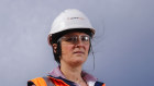 Austral Bricks sales manager Cinzia Camorani at the plant near Cranbourne owned by Brickworks Ltd which makes 4 million bricks a week.