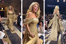 Christie Brinkley walks the runway at New York Fashion Week