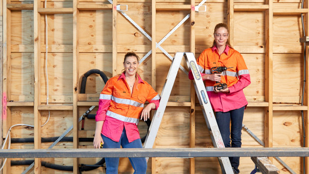 Hacia Atherton (left) wants to see women make up 25 per cent of tradespeople by 2030.