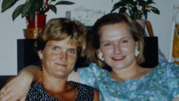 Chris Rau, left, with Cornelia after she was found in the Baxter detention camp in 2005.