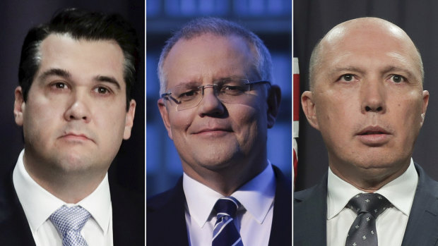 Dutton-backer Michael Sukkar, and leadership contenders Scott Morrison and Peter Dutton