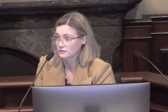 Mannoun’s former executive assistant Lauren Myers gives evidence at the inquiry.