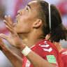 Poulsen goal powers Denmark to win over Peru