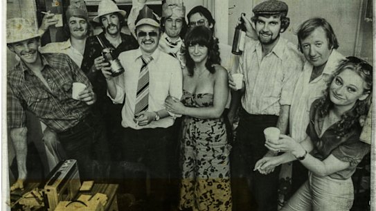 Saying farewell to the police reporters’ office with my colleagues, 1980. We all have to grow up some time.