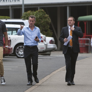 Isaac Moses, right, after Israel Folau's signing with AFL club Greater Western Sydney.