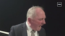 Barnaby Joyce snapped at a dog on-air in a bizarre interview moment.