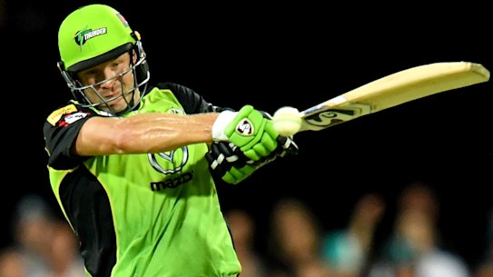 Hometown hit: Shane Watson smashed his first Big Bash League century but it mattered little for the Thunder.
