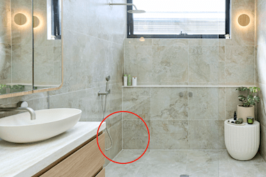 Rick and Tayla Main Ensuite red circle