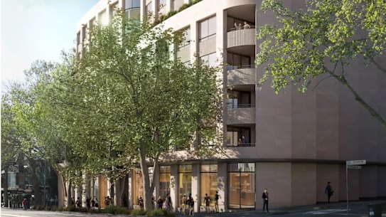 An indicative artist’s impression of the proposed development at 160 Oxford Street, opposite Victoria Barracks, in Paddington.