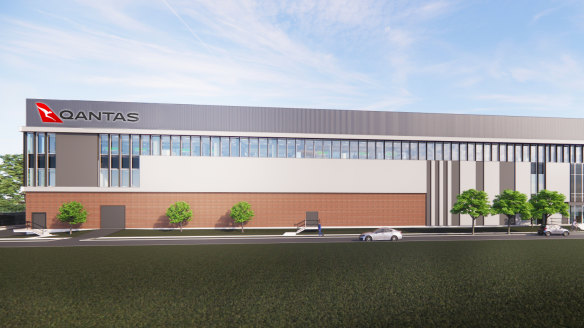 A render of Qantas and CAE’s new Sydney flight training centre that will be developed by LOGOS.