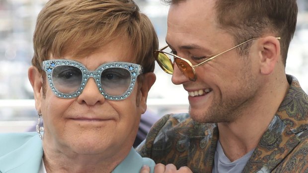 Actor Taron Egerton, right, and singer Elton John.