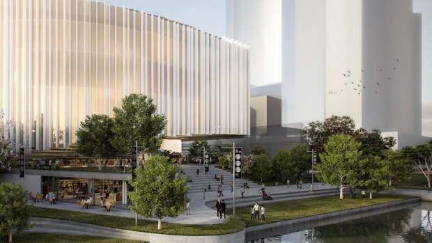 Conceptual render of the planned new Powerhouse museum in Parramatta.